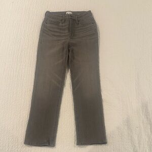 Good American Gray Straight Leg Jeans